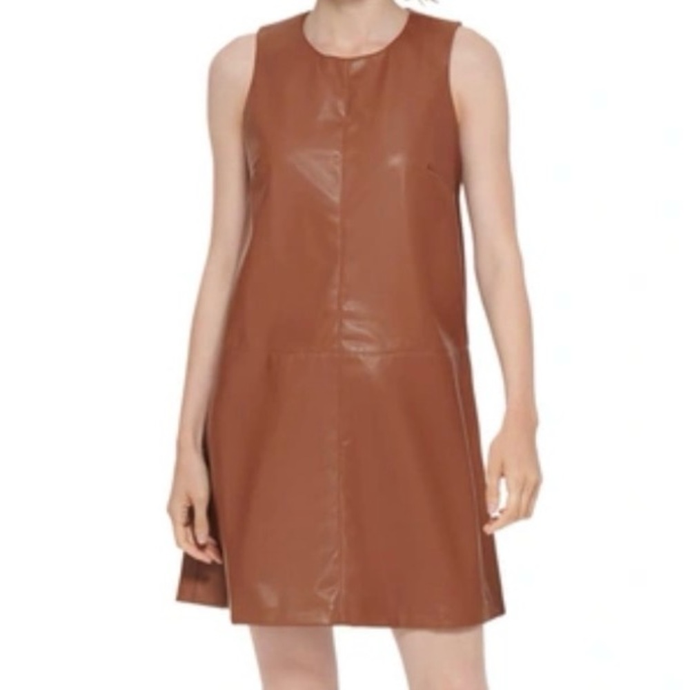 Calvin Klein Tan Leather Dress size 8